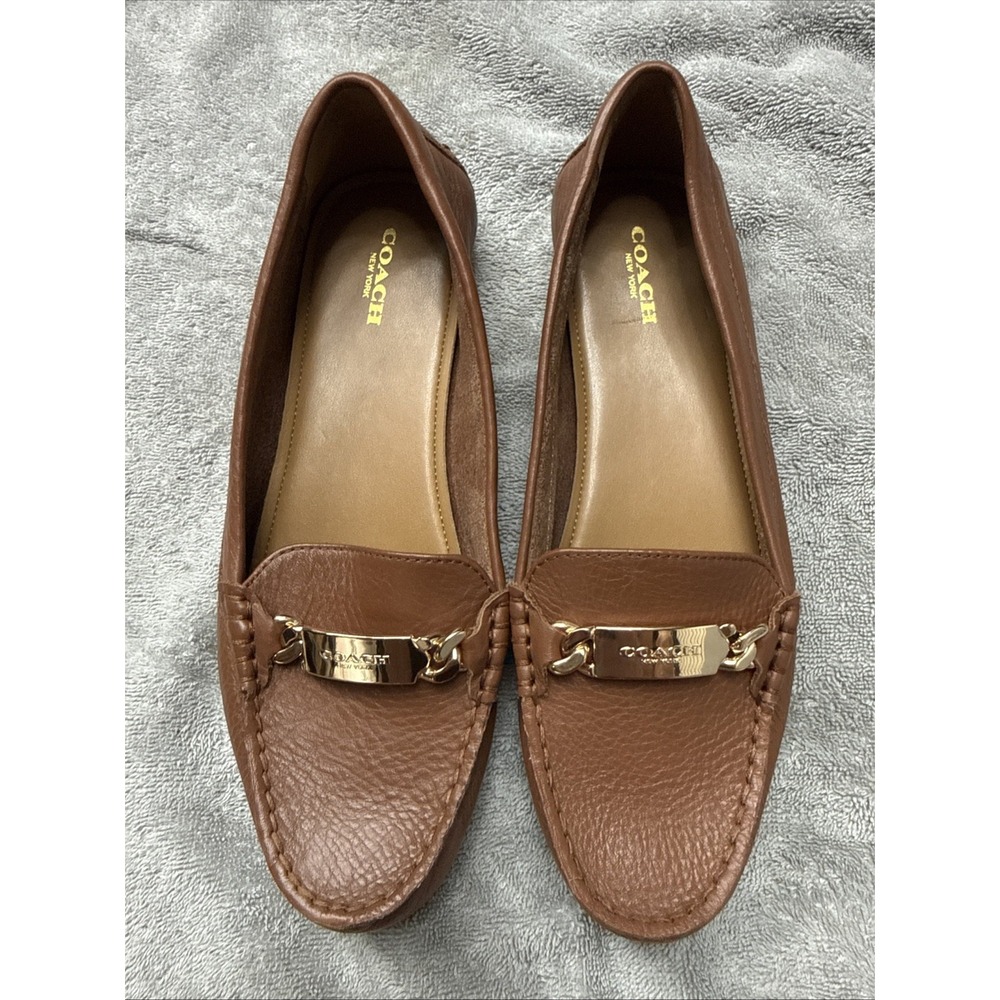 Coach Olive Pebble Grain Leather Loafers Women's 8.5B NEW Never Worn No Box NICE